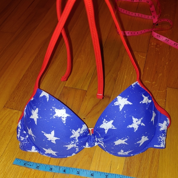 Stars Push-Up Halter Bikini Top Patriotic July 4th Swim Xhilaration SMALL - Picture 3 of 12